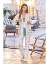 Aqua Sabahlıklı 3'lü Lohusa Pijama Takımı CossybyAqua 25627 Aqua Sabahlıklı 3'lü Lohusa Pijama Takımı CossybyAqua 25627