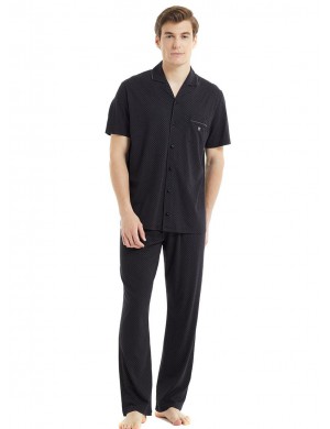 Black Spade Erkek Siyah Baskılı Pijama Set 30813 