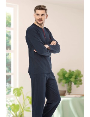 Çok Rahat Pamuk Penye Damat Pijama Takımı