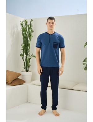 Kly Midi Yaka Yarım Kol Pijama Takımı 2097 