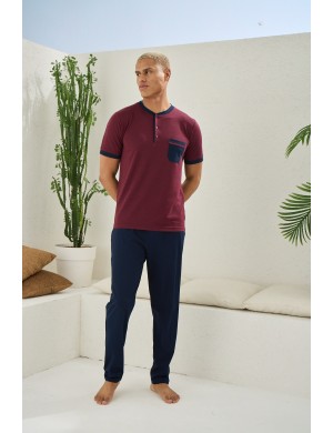 Kly Midi Yaka Yarım Kol Pijama Takımı 2097 