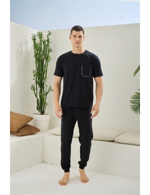 Kly O Yaka Ribana Paça Modal Pijama Takım 2089 