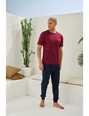 Kly O Yaka Ribana Paça Modal Pijama Takım 2089 