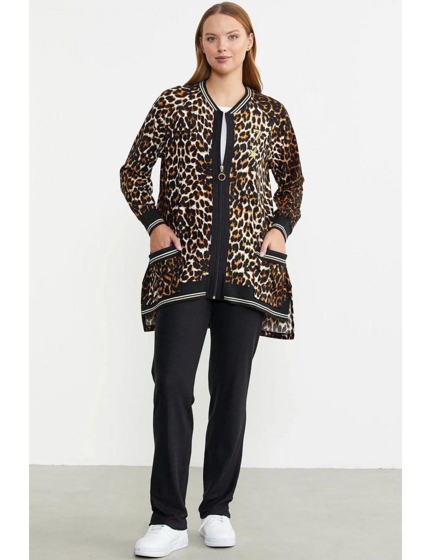 Sementa Leopar Desenli Cep Detaylı Tunik Takım 76394 