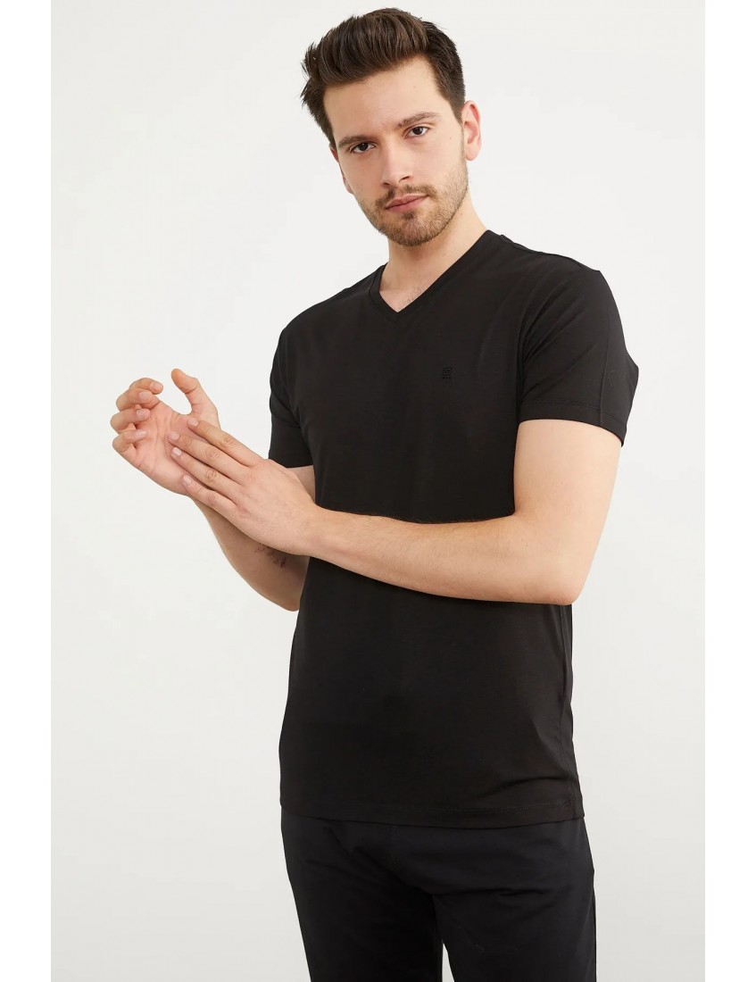 Sementa V Yaka Basic Triko T-Sihirt 82774 