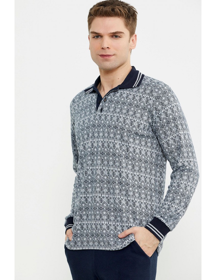Sementa Yumuşak Dokulu Polo Yaka Pijama Takım 84420 