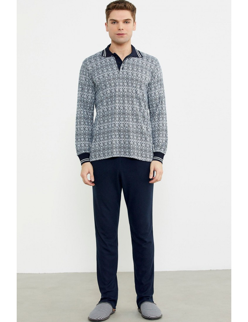 Sementa Yumuşak Dokulu Polo Yaka Pijama Takım 84420 