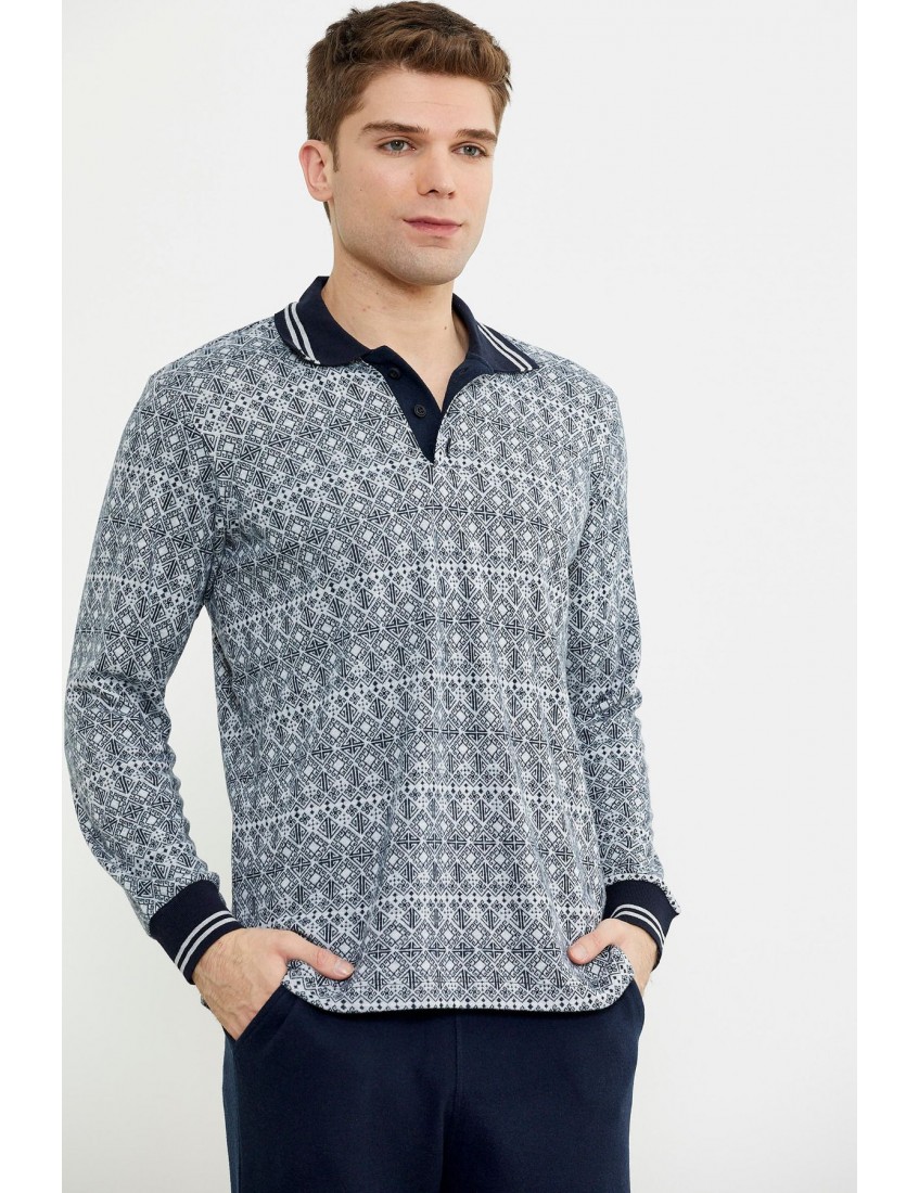 Sementa Yumuşak Dokulu Polo Yaka Pijama Takım 84420 
