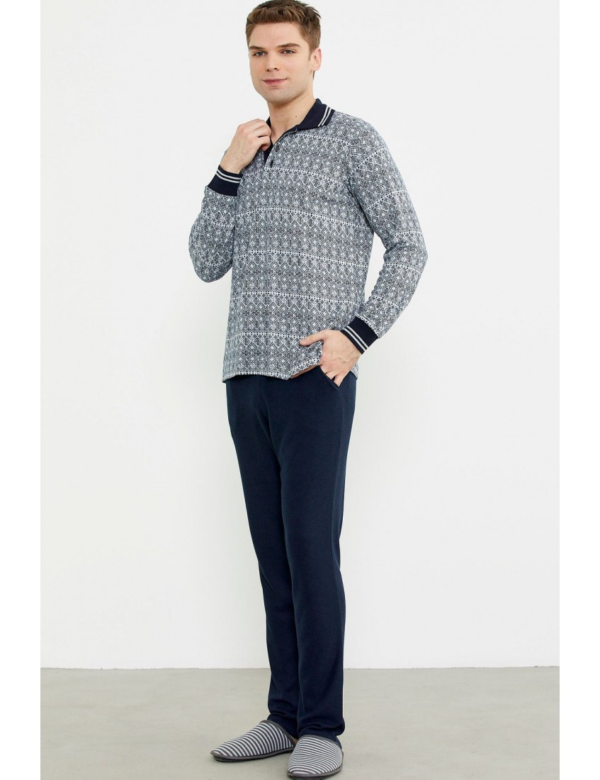 Sementa Yumuşak Dokulu Polo Yaka Pijama Takım 84420 