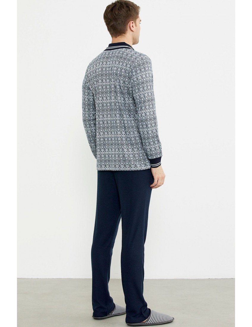 Sementa Yumuşak Dokulu Polo Yaka Pijama Takım 84420 