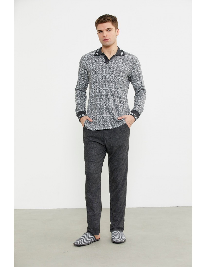 Sementa Yumuşak Dokulu Polo Yaka Pijama Takım 84420 
