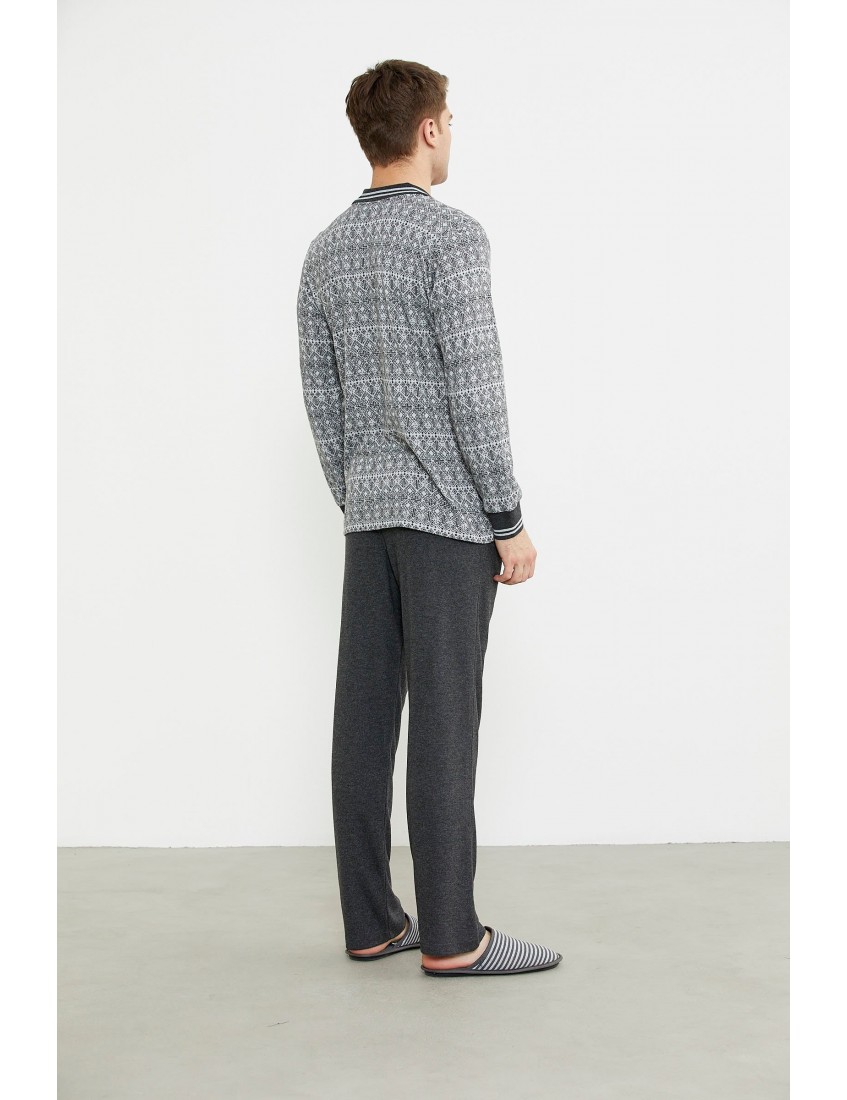 Sementa Yumuşak Dokulu Polo Yaka Pijama Takım 84420 