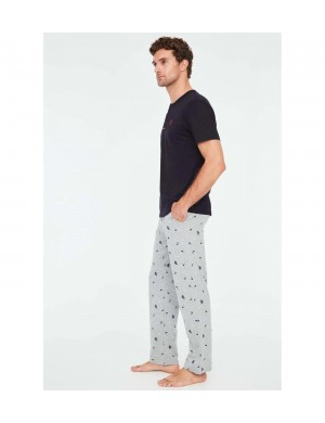 U.S. Polo Assn Patlı  Pijama Takımı 18697 