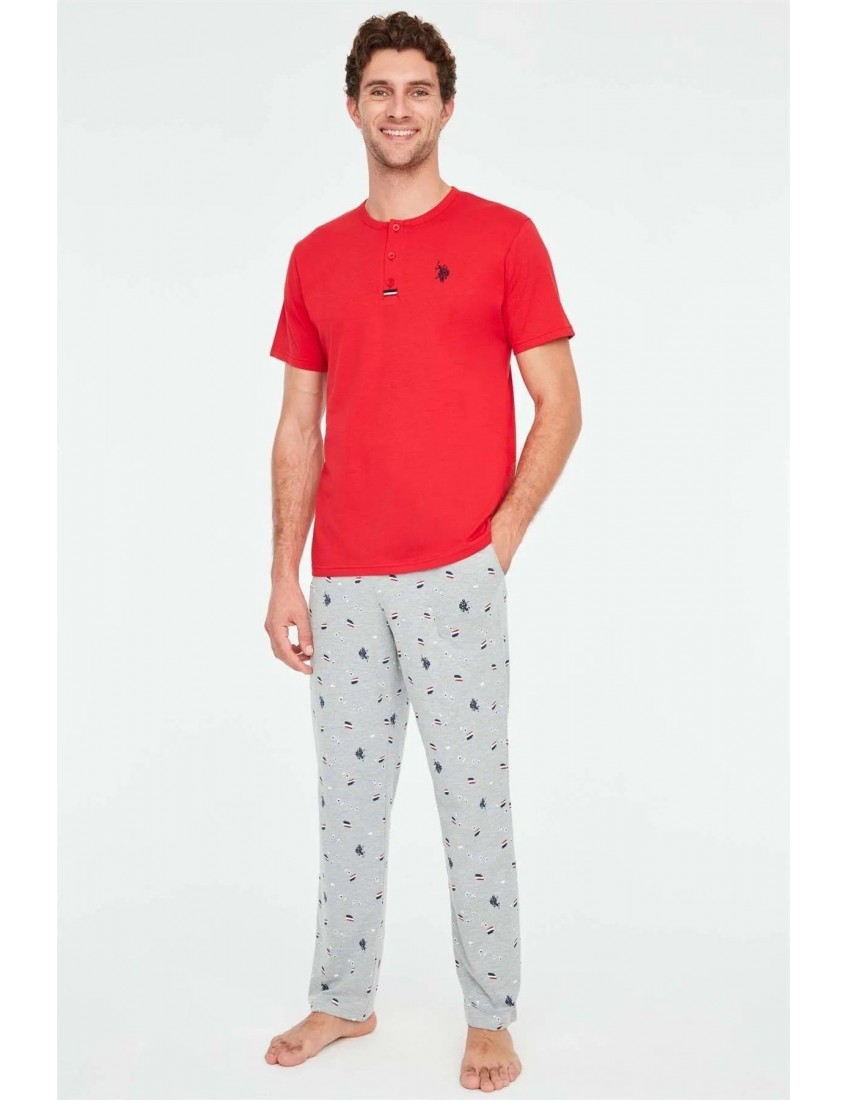 U.S. Polo Assn Patlı  Pijama Takımı 18697 